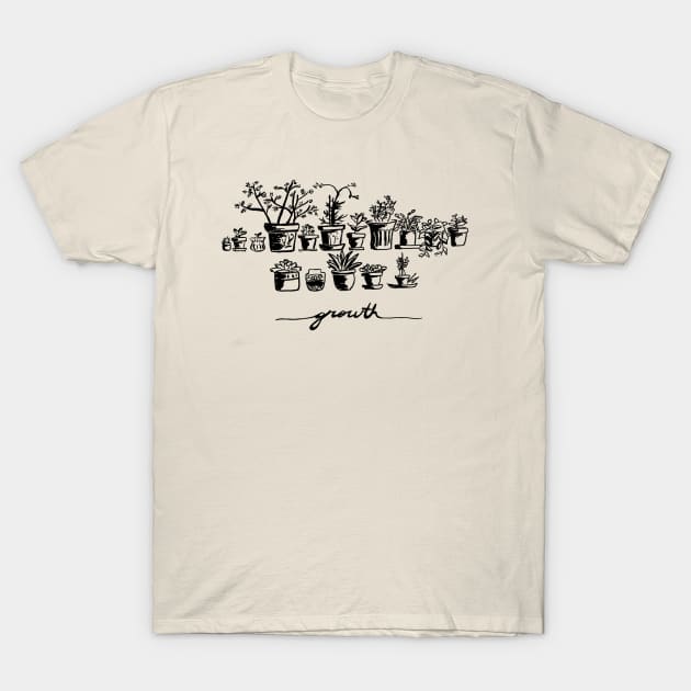 Growth (black and white) T-Shirt by themanyartsofknight